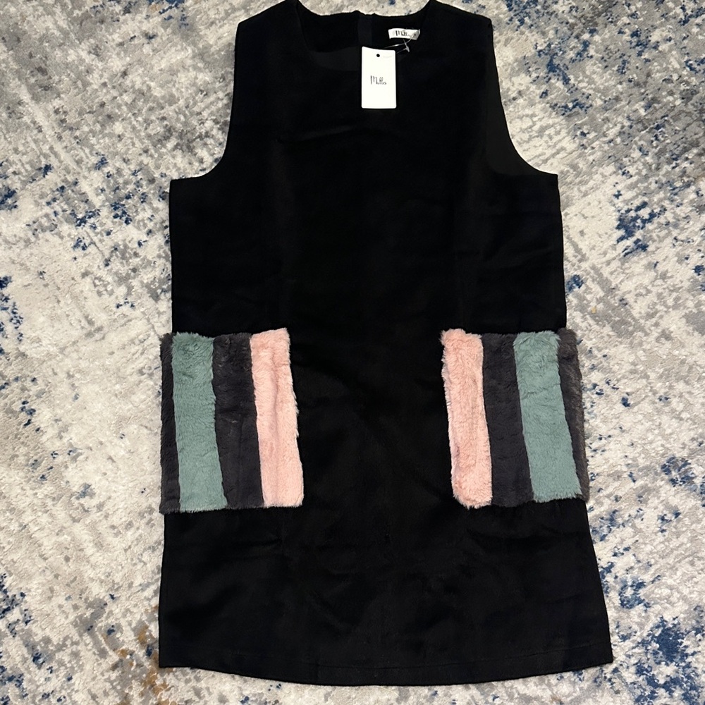 Chic Black Dress with Colorful Accents